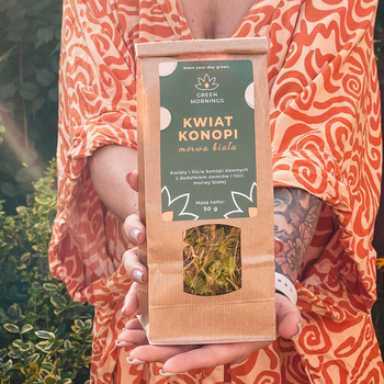 Green Mornings, Kwiat Konopi, morwa biała, herbata konopna z morwą, 50 g