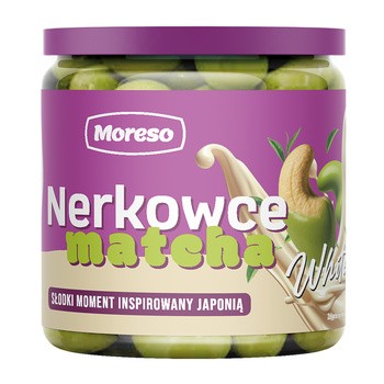 Moreso, orzechy nerkowca w białej czekoladzie z matchą, 140 g