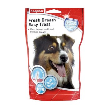 Beaphar Fresh Breath Easy Treat, przysmak przeciwdziałający brzydkiemu zapachowi z jamy ustnej dla psów, 150 g