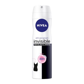 Nivea Invisible For Black & White Clear, antyperspirant, spray, 150 ml 