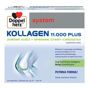 Doppelherz system Kollagen 11.000 PLUS, ampułki z płynem, smak owoców leśnych, 30 szt. x 25 ml