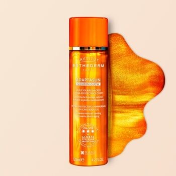 Esthederm Adaptasun Golden Glow Hydra-Protective Shimmering Sun Care Body Oil, olejek rozświetlający z wysoką ochroną, 125 ml