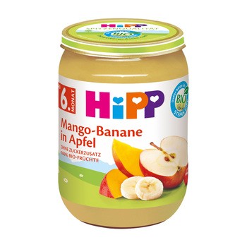 HiPP BIO, jabłka z mango i bananem, po 6. m-cu, 190 g