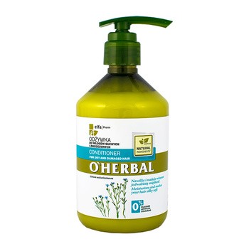 O`Herbal, odżywka do włosów suchych i zniszczonych, ekstrakt z lnu, 500 ml
