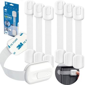 Sipo, zabezpieczenie szaf i szuflad z regulacją długości, 6 szt.