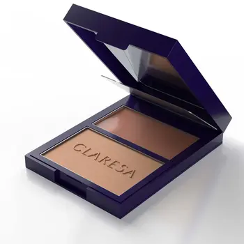 Claresa Duo Palette Creamy & Pressed, kremowo-pudrowa paleta bronzerów do konturowania, 02 Sun Tropez, 8,5 g