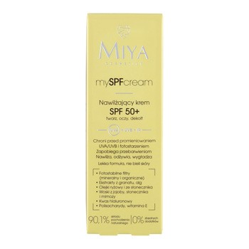 Miya Cosmetics mySPFcream, Nawilżający krem SPF 50+ twarz/oczy/dekolt, 40 ml