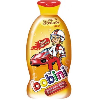 Bobini, szampon i płyn do kąpieli dla dzieci o zapachu oranżady, Super rajdowiec, 400 ml