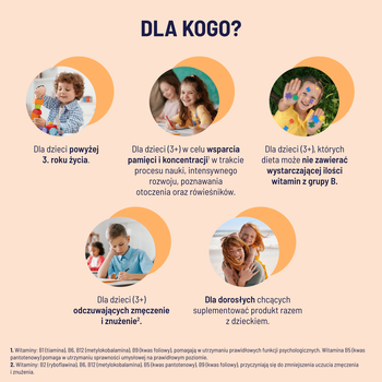 Naturell B Complex Uczeń, tabletki do rozgryzania i żucia, smak mango, 60 szt.