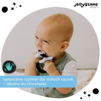 Jellystone Designs, gryzak Gwiazdki, czarno-biały, 1 szt.