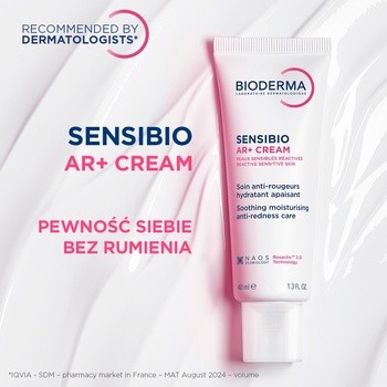 Bioderma Sensibio AR+, krem kojąco-nawilżający redukujący zaczerwienienia, 40 ml