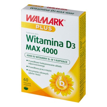 Walmark Plus Witamina D3 Max 4000, kapsułki miękkie, 60 szt.