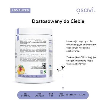 Osavi Kolagen & Elektrolity Witalność i Sport, proszek, smak ananas-mango, 390 g