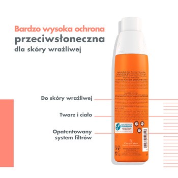 Avene Eau Thermale, bardzo wysoka ochrona przeciwsłoneczna SPF 50+, spray, 200 ml
