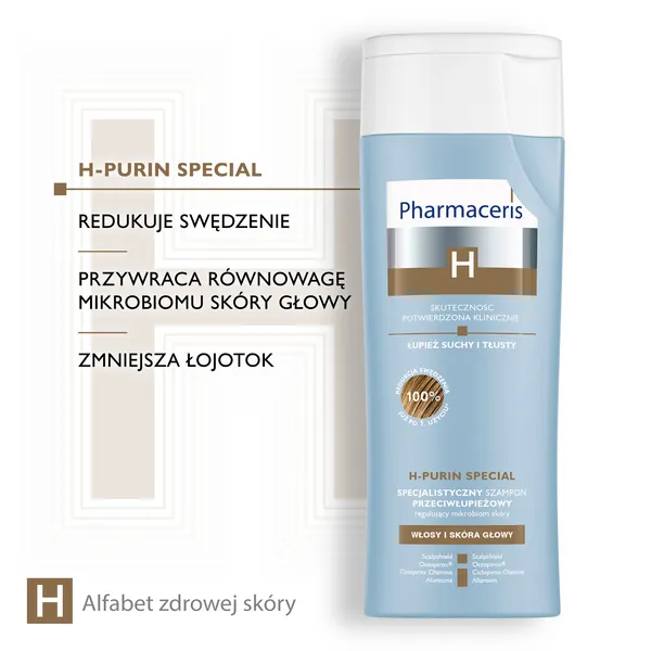 Шампунь против перхоти Pharmaceris H-Purin Special, регулирующий микробиом кожи головы, 250 мл — фото 5