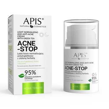 Apis Acne-Stop Home TerApis, krem normalizujący i antytrądzikowy z zieloną herbatą, 50 ml