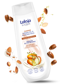 Luksja Silk Care, żel pod prysznic, Argan Oil & Almond Milk, 500 ml