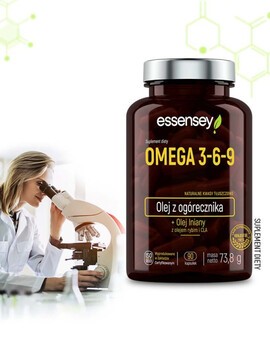Essensey Omega 3-6-9, Olej z ogórecznika, kapsułki, 90 szt.