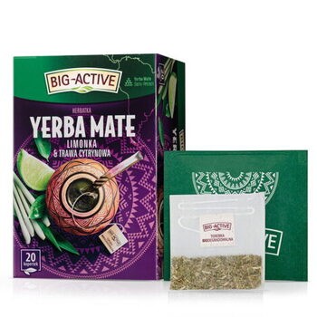 Big-Active Herbatka Yerba Mate Limonka & Trawa Cytrynowa, torebki, 20 szt.