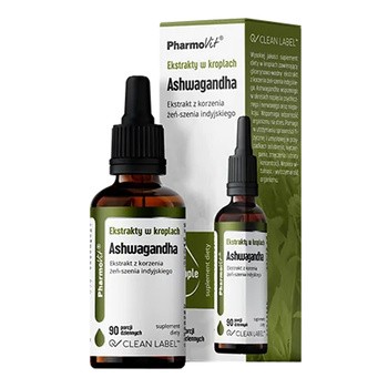 PharmoVit Clean Label Ekstrakty w kroplach Ashwagandha, krople, 30 ml