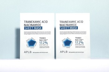 APLB Tranexamic Acid Niacinamide Sheet Mask, rozjaśniająca maska w płachcie z kwasem traneksamowym i niacynamidem, 25 ml