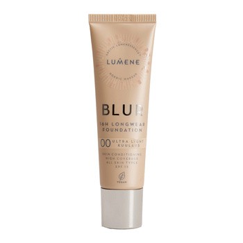 Lumene Blur 16h Longwear Foundation, długotrwały podkład SPF 15, 00 Ultra Light, 30 ml