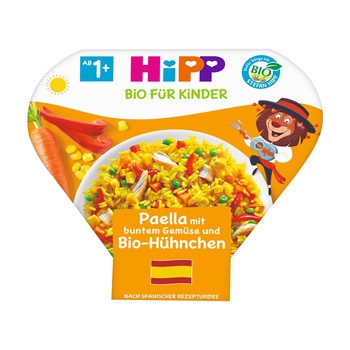 HiPP BIO, Paella z kolorowymi warzywami i kurczakiem, po 1. roku życia,  250 g