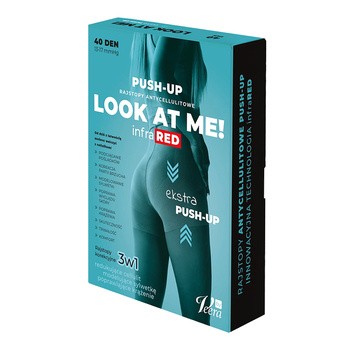 Look At Me! by Veera, antycellulitowe rajstopy Push-Up, 40 DEN, kolor czarny, rozmiar XL