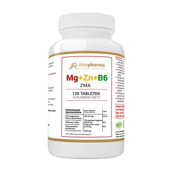Mg + Zn + B6 ZMA, tabletki, 120 szt.