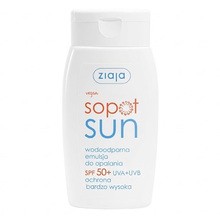 Ziaja Sopot Sun, wodoodporna emulsja do opalania SPF 50+, 125 ml