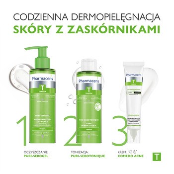 Pharmaceris T Comedo Acne, krem redukujący niedoskonałości i zaskórniki trądziku młodzieńczego, 40 ml