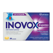 Inovox Express, pastylki twarde, smak miodowo-cytrynowy, 36 szt.