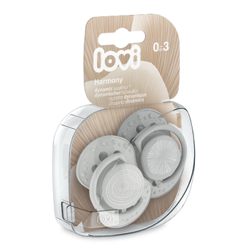 Canpol Lovi, smoczek uspokajający silikonowy, dynamiczny, Harmony, boy, 0-3m, 2 szt.