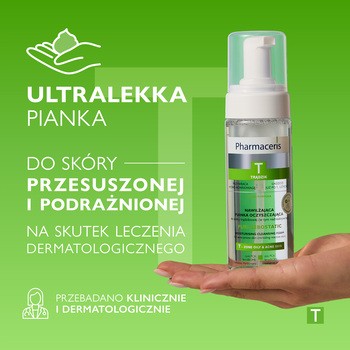 Pharmaceris T Puri-Sebostatic, nawilżająca pianka oczyszczająca do skóry trądzikowej i nadreaktywnej, 150 ml