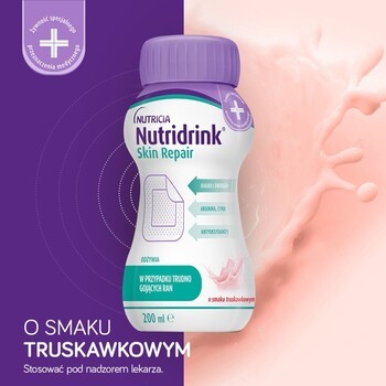 Zestaw 3 x Nutridrink Skin Repair, smak truskawkowy, płyn, 4 x 200 ml + INTENO Soft Care, chusteczki pielęgnacyjne, 10 szt.