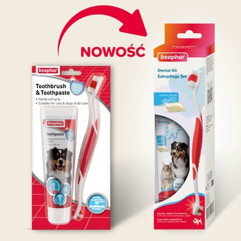 Beaphar Dental Kit, zestaw do czyszczenia zębów dla psów i kotów, 1 szt.