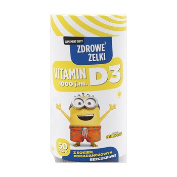 Zdrowe Żelki Minionki Vitamin D 1000, żelki, 50 szt.