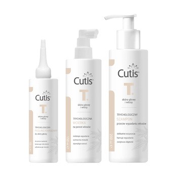 Zestaw Cutis T, wcierka na porost włosów, 150 ml + szampon przeciw wypadaniu włosów, 200 ml + peeling kwasowy do skóry głowy, 100 ml