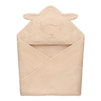 Lionelo, Muślinowy ręcznik kąpielowy, beige sand, 1 szt.