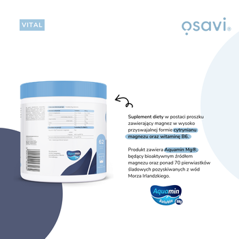 Osavi Cytrynian magnezu + B6, proszek, 250 g