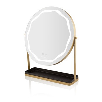 Beautifly Round LED Vanity Mirris, podświetlane lusterko do makijażu z regulacją światła LED, 1 szt.