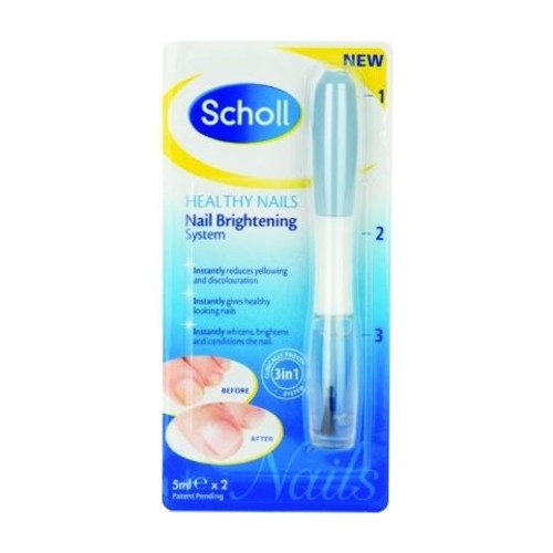 Scholl, system redukujący żółknące odbarwienia paznokci, 3 w 1