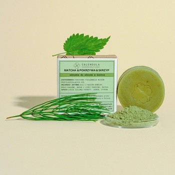 Calendula Modern Self Care, odżywka do włosów w kostce, Matcha & Pokrzywa & Skrzyp, 60 g