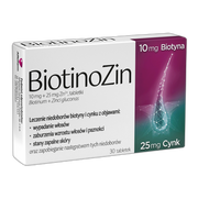 BiotinoZin, 10 mg + 25 mg Zn2+, tabletki, 30 szt.
