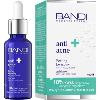 Bandi Medical Expert Anti-Acne, peeling kwasowy antytrądzikowy, 10% kwas pirogronowy, salicylowy i migdałowy, 30 ml