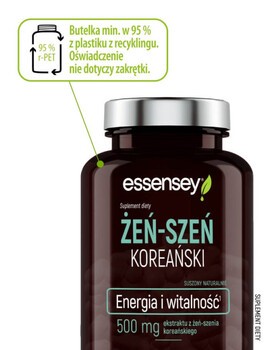 Essensey Żeń-szeń koreański, Energia i witalność, kapsułki, 90 szt.