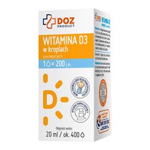DOZ PRODUCT Witamina D3 w kroplach, krople, 20 ml