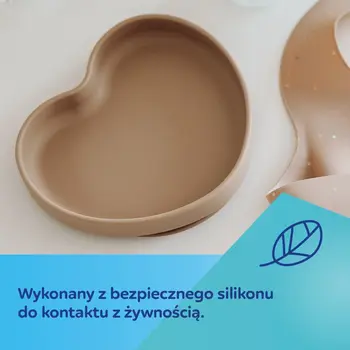 Canpol Babies, silikonowy talerz z przyssawką, Serce, 6 m+, żółty, 1 szt.