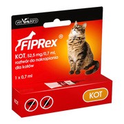 Fiprex Kot 52,5 mg/0,7 ml, roztwór do nakrapiania dla kotów, 0,7 ml x 1 szt. https://azcdn.doz.pl/image/d/product/be4d390a-scale-180x180.png