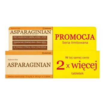 Asparaginian Magnez Potas, tabletki, 100 szt. (Uniphar)